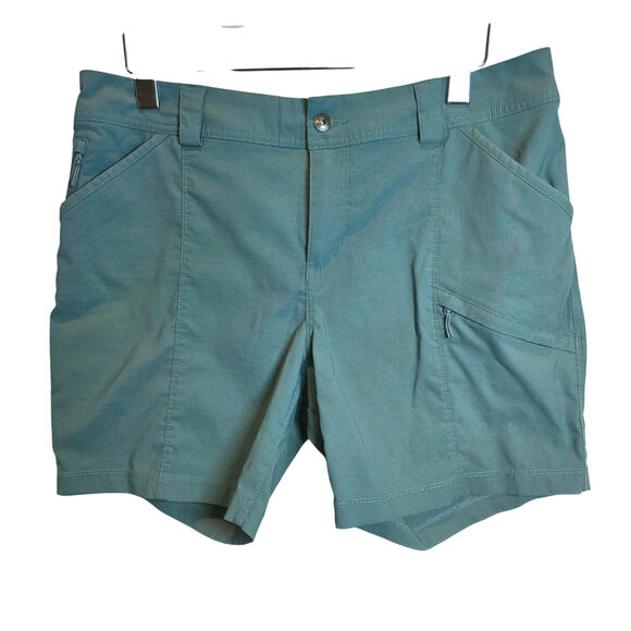 Duluth Trading Co Shorts Dry on the Fly Hiking Womens Sz 14 Green 7" Inseam